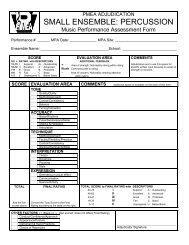 Small Ensemble Assessment Form â Percussion