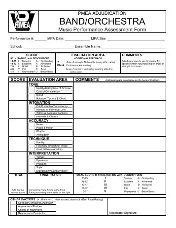 Band/Orchestra Assessment Form