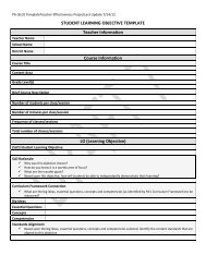 STUDENT LEARNING OBJECTIVE TEMPLATE Teacher ... - PMEA