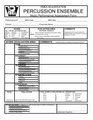 Percussion Ensemble Assessment Form