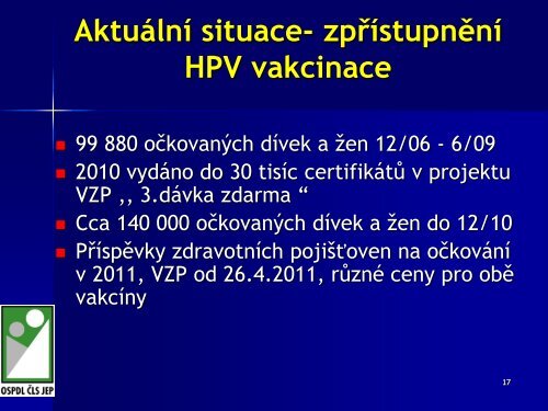 Změny očkovacího kalendáře dětí v ČR v roce 2011