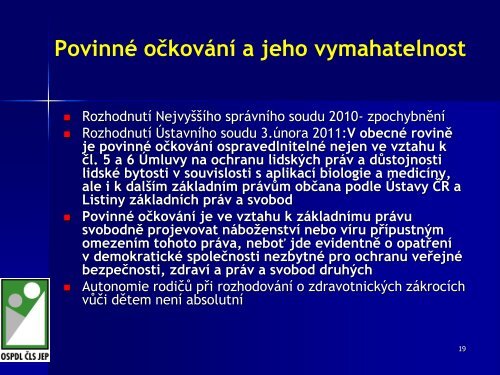 Změny očkovacího kalendáře dětí v ČR v roce 2011