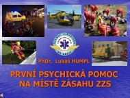 PhDr. Lukáš Humpl – První psychická pomoc na místě zásahu ZZS