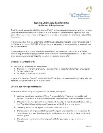 faqs donations and tax receipting