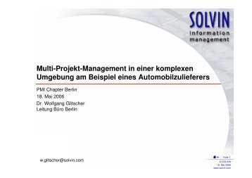 Projektmanagement ist - PMI Berlin/Brandenburg Chapter eV