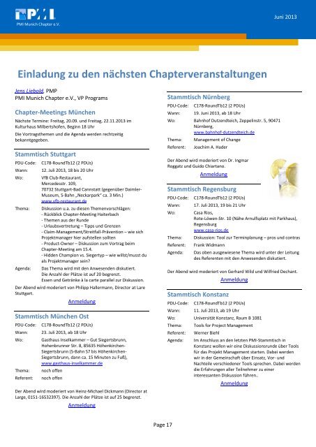 Juni 2013 - PMI Munich Chapter eV