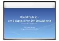 Usability-‐Test – am Beispiel einer SW-‐Entwicklung