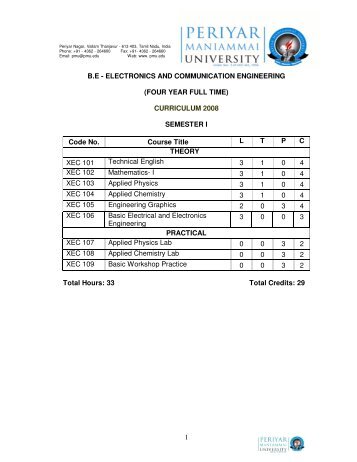 ELECTRONICS AND COMMUNICATION ENGINEERING - Pmu.edu