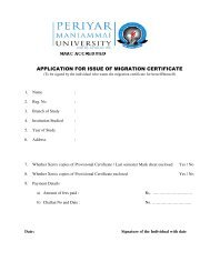 APPLICATION FOR ISSUE OF MIGRATION CERTIFICATE - Pmu.edu