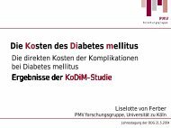 Die Kosten des Diabetes mellitus - PMV forschungsgruppe