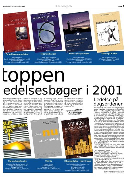 Dansktoppen - De bedste danske ledelsesbÃ¸ger i 2001 - Per Nikolaj ...