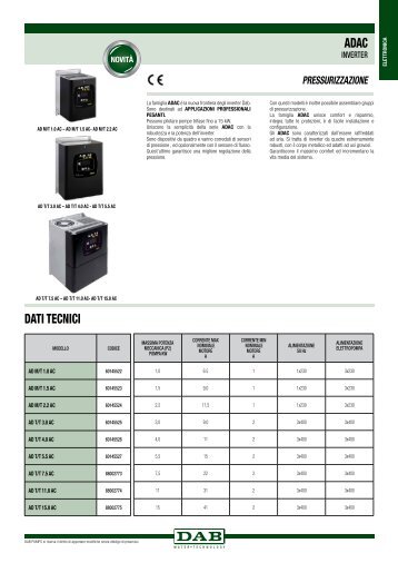 PRESSURIZZAZIONE - DAB Pumps S.p.a.