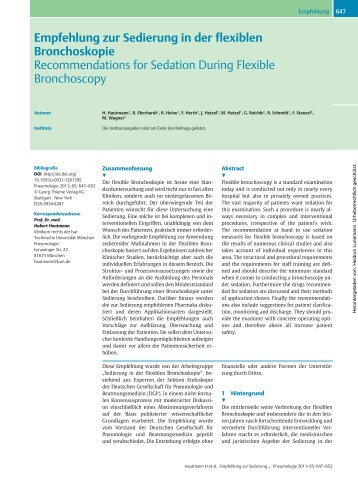 Empfehlung zur Sedierung in der flexiblen Bronchoskopie ...