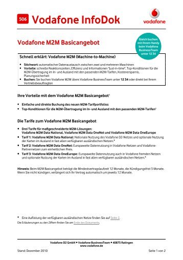 Infodok 506: Vodafone M2M Basicangebot