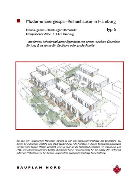 Moderne Energiespar-Reihenhäuser in Hamburg Typ 5