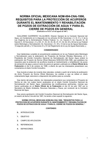 norma oficial mexicana nom-004-cna-1996, requisitos para la ...