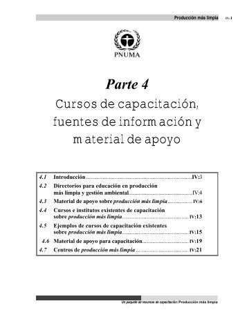 Parte 4 Cursos de capacitaciÃ³n, fuentes de informaciÃ³n y material ...