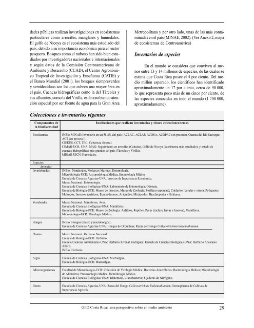 informe ambiental costa rica 2002 - Programa de Naciones Unidas ...