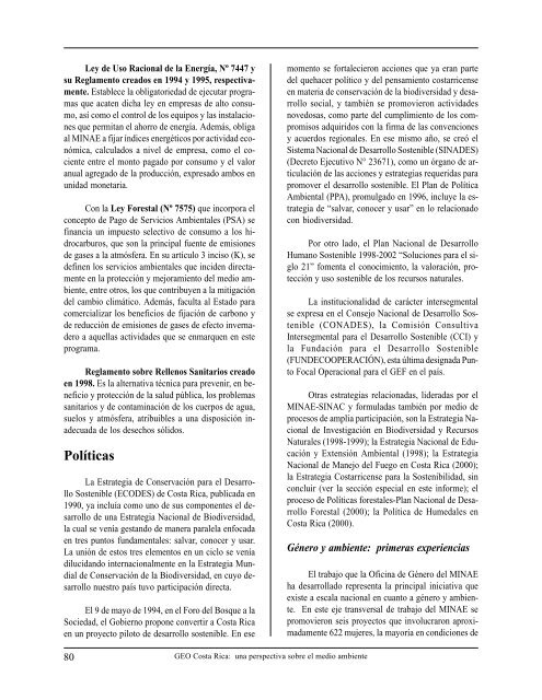 informe ambiental costa rica 2002 - Programa de Naciones Unidas ...