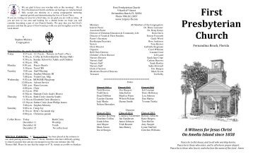 Prayer Ministry - First Presbyterian Church, Fernandina Beach, Florida