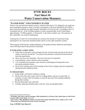 Water Conservation Measures - Boces