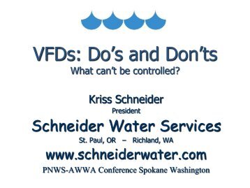 VFD's Do's and Don'ts - PNWS-AWWA