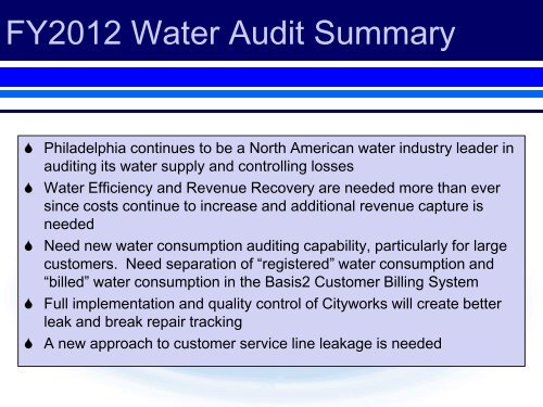 City of Philadelphia Water Accountability Committee - PNWS-AWWA