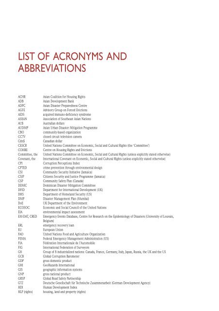 Global Report on Human Settlements 2007 - PoA-ISS