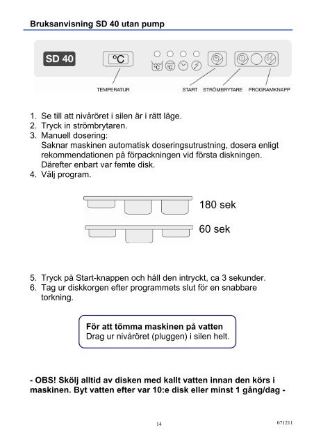 Bruksanvisning SD 30 - Podab