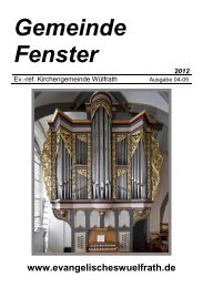 Gemeinde Fenster - Ev.-ref. Kirchengemeinde WÃ¼lfrath