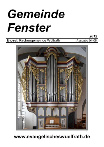Gemeinde Fenster - Ev.-ref. Kirchengemeinde WÃ¼lfrath
