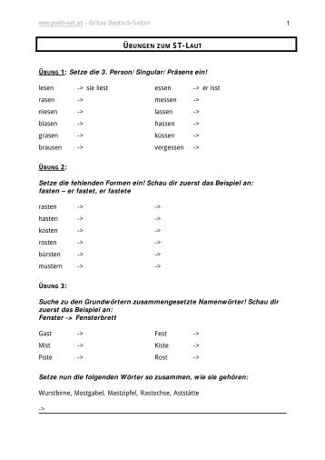 Übungen zum ST-Laut