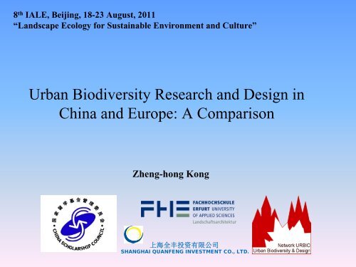 Zheng-hong Kong (China) – Urban Biodiversity Research and