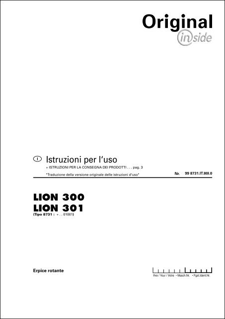 struzioni lion 300 lion 301 - Alois PÃ¶ttinger Maschinenfabrik GmbH