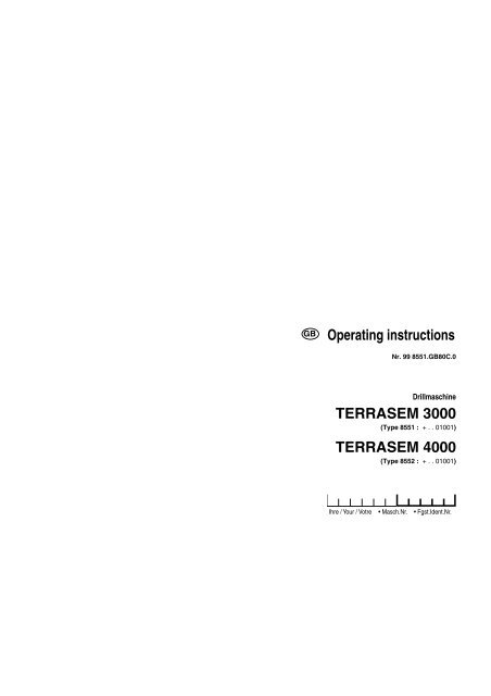 TERRASEM 3000 TERRASEM 4000 Operating instructions