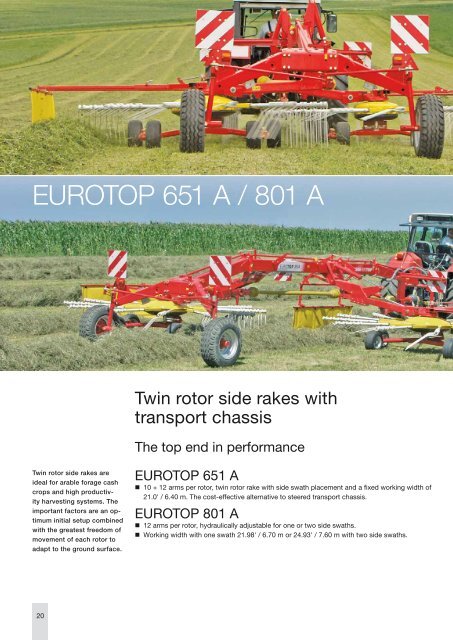 EUROTOP Rotary rakes - Alois PÃ¶ttinger Maschinenfabrik GmbH