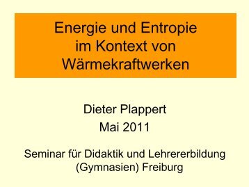 Energie und Entropie im Kontext von WÃ¤rmekraftwerken - pohlig