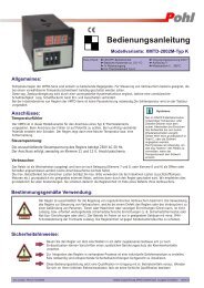 Bedienungsanleitung - Pohltechnik