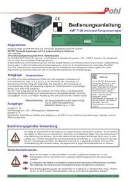 Bedienungsanleitung - Pohltechnik