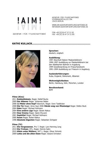 Kathi Kullack - AIM Agentur für Filmschaffende