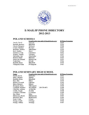 e-mail/ip phone directory 2012-2013 poland schools