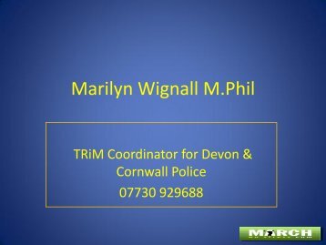 TRiM Coordinator for Devon & Cornwall Police