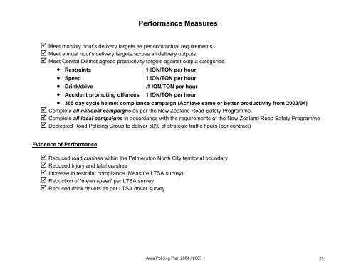 Area Policing Plan 2004 / 2005 - New Zealand Police