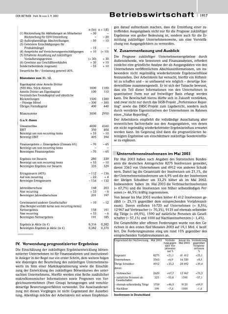 Empfehlungen zur Ermittlung prognosefähiger Ergebnisse