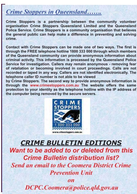The Coomera Crime Bulletin June 2012 - Queensland Police Service