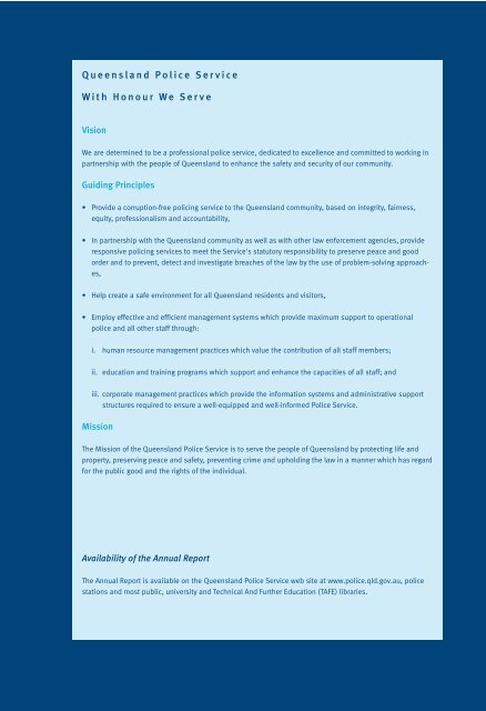 2003 Annual Report - Queensland Police Service - Queensland ...