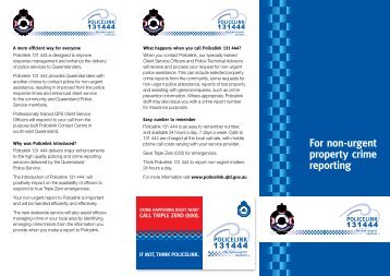 Policelink Brochure - Queensland Police Service