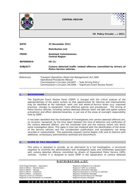 Camera detected traffic related offences committed by drivers of ...