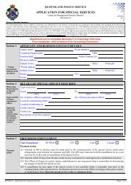 QP23A Application for Special Services - Queensland Police Service