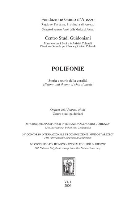 Riviste Polifonie/070_Polifonie+VI+1+2006.pdf - Fondazione Guido ...